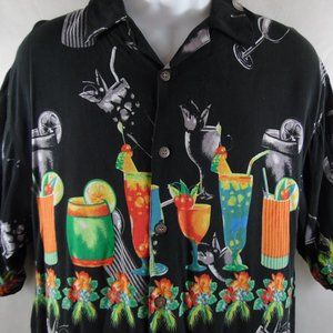 Thums Up Hawaiian Aloha Button Front Size L